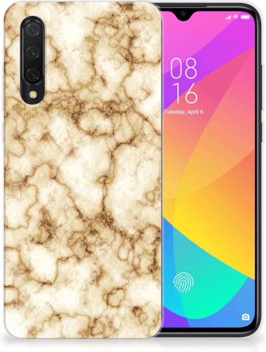 Xiaomi Mi 9 Lite TPU Siliconen Hoesje Marmer Goud