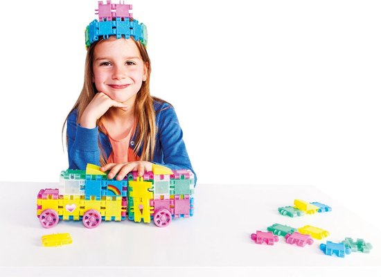 Clics bouwblokken– DUURZAAM SPEELGOED gemaakt van GERECYCLEERDE kunststof- Glitter bouwset 8 in 1 - speelgoed 4,5,6,7,8 jaar jongens en meisjes- educatief speelgoed- Montessori speelgoed- constructie speelgoed