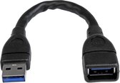 USB-kabel Startech USB3EXT6INBK Zwart
