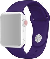 Geschikt voor Apple Watch Siliconen Bandje|Geschikt voor Apple Watch 1 / 2 / 3 / 4 / 5 - 38MM / 40MM |Paars / Purple| Premium kwaliteit |Single Revet |TrendParts