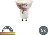 LUEDD Set van 5 LED lampen GU10 5W 2000-2700K Dim to warm