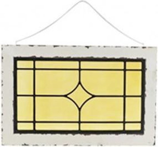 Woondecoratie raam/wand glas in lood (look a like) Geel | bol