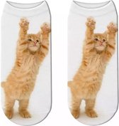 Enkelsokken Kat - kattensokken - fotoprint enkelsokken - Unisex - Maat 36-41