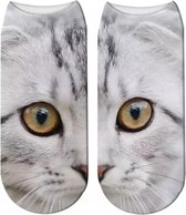 Twee-delige enkelsokken Kat - kattensokken - fotoprint enkelsokken - Unisex - Maat 36-41