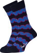 Happy Socks Squiggly Sokken - Blauw/Rood - Maat 36-40