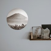Schilderij Wandcirkel | Vulkaan landschap | 60 x 60 cm | PosterGuru