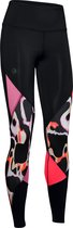 Under Armour Rush Print Color Block Leggings Dames Sportlegging - Maat S - Black
