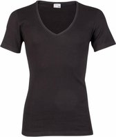 Beeren T-shirt diepe V-hals - Zwart - 100% katoen - M