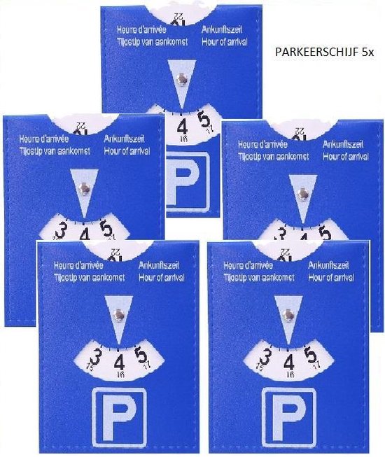 Parkeerschijf  - Blauwe zone - Parkeerkaart - Parking Disc - 5 Stuks