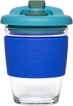 Set van 2 - Herbruikbare Koffiebeker - 340ml -  Oceaan Blauw - Glas - Pioneer