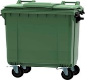 Afvalcontainer 660 liter groen - 4 wielen - met deksel