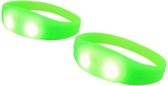 Lichtgevende Sportarmband met LED Groen | 2 stuks | Reflecterende Armbanden | Sport Armbanden | Wielrennen | Hardlopen