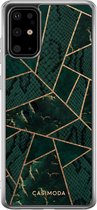 Samsung S20 Plus hoesje siliconen - Abstract groen | Samsung Galaxy S20 Plus case | multi | TPU backcover transparant