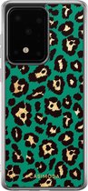 Samsung S20 Ultra hoesje siliconen - Luipaard groen | Samsung Galaxy S20 Ultra case | multi | TPU backcover transparant