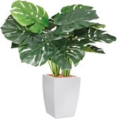 HTT - Kunstplant Monstera in Genesis vierkant wit H90 cm