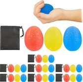 Relaxdays handtrainer - anti stress ballen - set van 24 - knijpbal - eivormig - stressbal