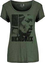 Jimi Hendrix Dames Tshirt -M- Let Me Live Groen