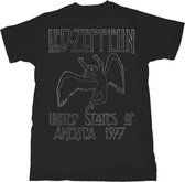 Led Zeppelin Heren Tshirt -2XL- USA '77. Zwart