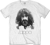 Frank Zappa - Thin Logo Portrait Heren T-shirt - S - Wit