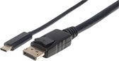 Manhattan 152471 adaptateur de câble vidéo 1 m USB Type-C DisplayPort Zwart