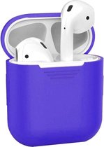 AirPods hoesje case cover donker blauw - siliconen hoesje - schokabsorberend rubber