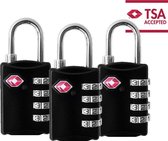 TSA koffersloten 3 pack/stuks - 4 cijferige