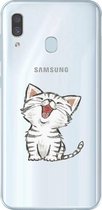 Samsung Galaxy A40 Siliconen hoesje (katje)