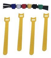 Attaches de câble refermables par Velcro - 50 pièces - Attaches de cravate - Organisateur de câbles - Jaune