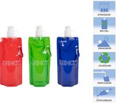 Dency Waterzak RGB - Duurzaam - Betaalbaar - Hervulbaar - Opvouwbaar - Lichtgewicht - Karabijnhaak - BPA-vrij - Festivals - Wandelingen - Kamperen - 3 maanden garantie - Duurzaam -