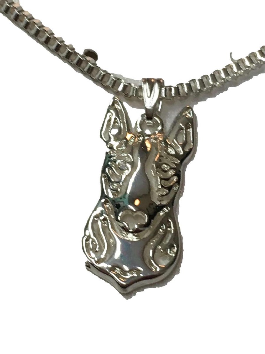 Hondenketting Dobermann zilverkleurig