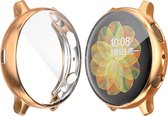 Full Cover Bumper voor Samsung Galaxy Watch Active 2 44mm – Siliconen Case Screenprotector – Rose gold