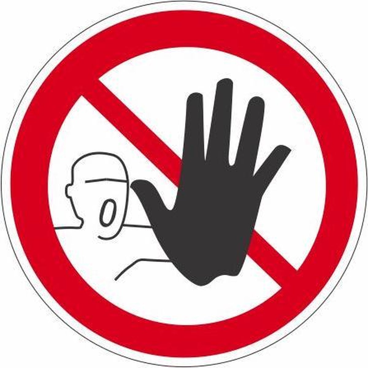 2 x Pictogram sticker Verboden voor Onbevoegden 20 cm