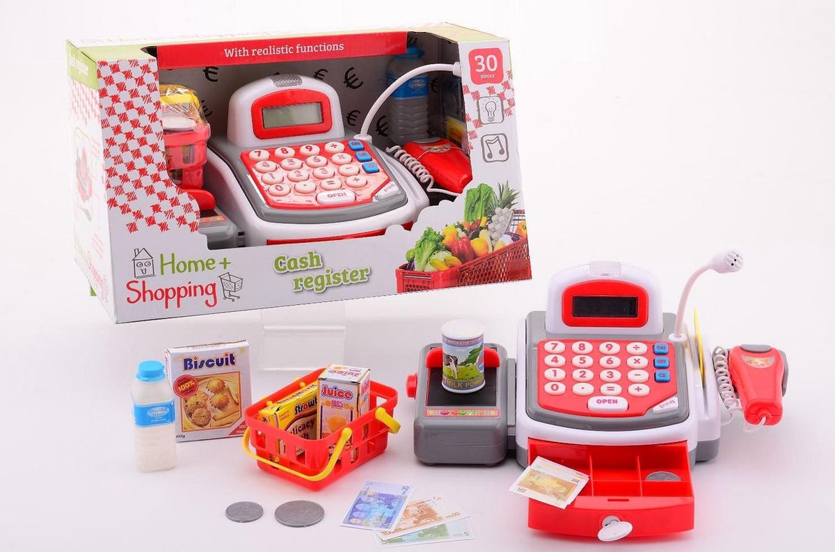Speelgoed kassa luxe cash register - Johntoy