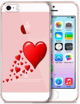 Siliconen telefoonhoesje Apple Iphone 5 / 5S / SE2016 transparant hartjes