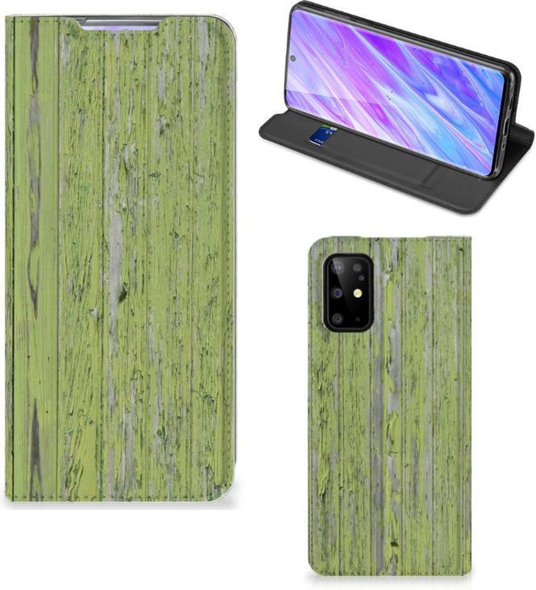 Samsung Galaxy S20 Plus Book Wallet Case Green Wood