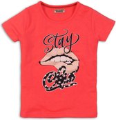 DJ Dutchjeans Meisjes T-shirt - Neon pink - Maat 140