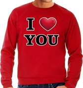 I love you valentijn sweater rood voor heren S
