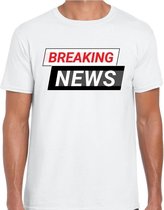 Breaking News t-shirt wit voor heren XL