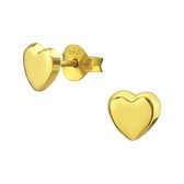 Joy|S - Zilveren hartje oorbellen Valentijn 14k goudplating