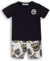Dirkje Jongens Babysetje 2-delig - Navy + light army green + aop - Maat 80