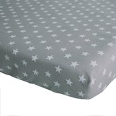 BINK Bedding Hoeslaken Stars Grijs 1 persoonsbed 90 x 200 cm