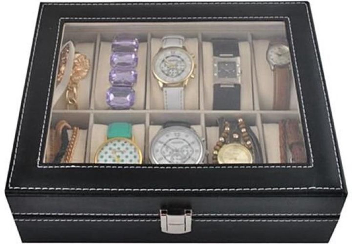 Horloge display - koffer voor 10 stuks horloges