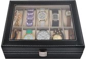 Horloge display - koffer voor 10 stuks horloges