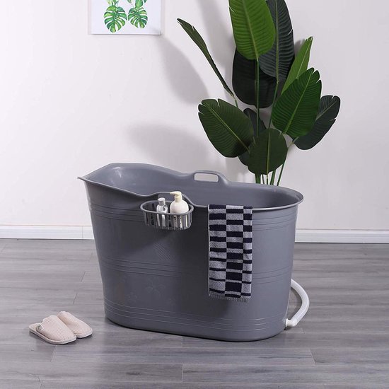EKEO Zitbad Voor Volwassenen Bath Bucket Zilver 200L