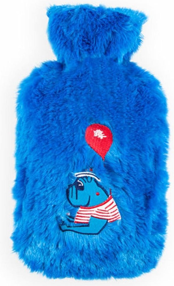Goedkoopste Biggdesign kruik - Warmwaterkruik - Kruikzak - Kruikhoes - Warmwaterzak - Kinderkruik - Warmwater Kruik met zachte Hoes - Blauw