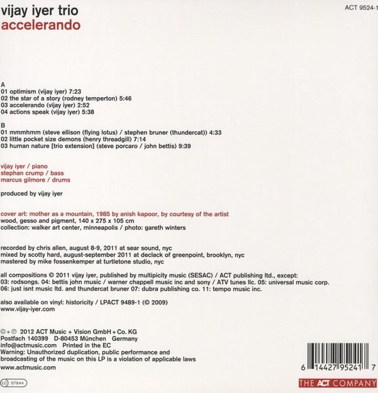 Vijay Trio Iyer - Accelerando, Vijay Trio Iyer | LP (album