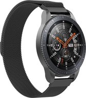 Universeel Smartwatch 22MM Bandje - Milanees - Roestvrij Staal - Zwart