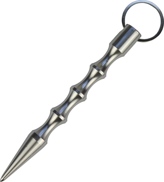 Kubotan - Sleutelhanger - Zelfverdediging - Zilver - Scherp - self defence keychain