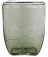 Glazen Vazen En Flessen - Vaas Ovaal "tree" Groen Glas 20x10x26cm