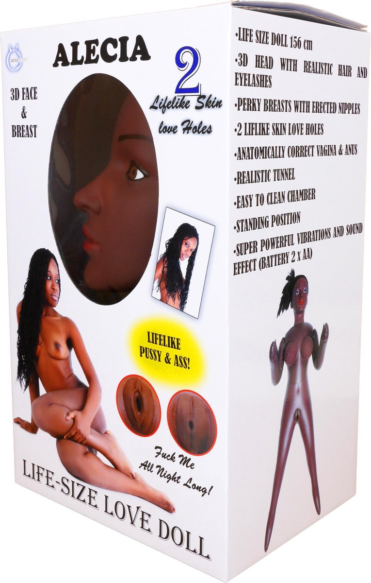 Goedkoopste Bossoftoys - Alecia - heerlijke Zwarte vrouw - Mega opblaaspop - 59-0002